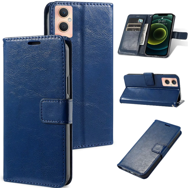 Classic PU Leather Cover for Oppo A1 A1Pro A58 A17 A97 A57 A36 A96 A16K A95 A94 A74 A15 A55 A93 A73 A1K A53 A52 A8 A9 A7 A5 Case
