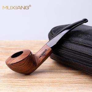 Muxiang Wooden Smoking Pipe Bent Type Rosewood 9mm Chimney Tobacco Pipe Personal Gift - Product Image 1