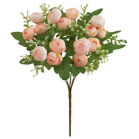 Fleur artificielle fausse fleur artificielle 15 têtes simulation bouquet rose maison mariage décoration collocation