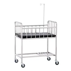 मैनुअल चल स्टेनलेस स्टील नवजात बिस्तर अस्पताल उपयोग के लिए शिशुओं नवजात बिस्तर