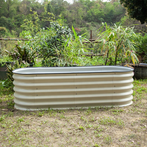 Lit de jardin en métal Boîte à fleurs surélevée en acier galvanisé de <span class=keywords><strong>grande</strong></span> capacité pour fleurs et herbes Centre commercial à domicile - Product Image 4