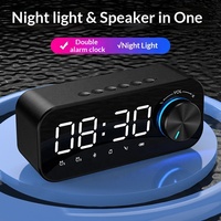 Jam Alarm Cermin Pintar Nirkabel 5.0 Multi-fungsi Speaker Kabinet Plastik Stereo Portabel Baterai 1000-2000mAh Output 5W