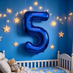 Party Love High-quality party supplies and decorations Balloon Number 5 Blue Dark 1M Foil Mylar Party Decoration - Product Image 4