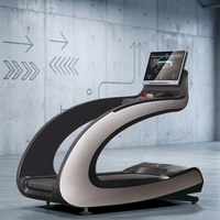 Caminadora Eléctrica Curva de Grado Comercial con Monitoreo Inalámbrico de Frecuencia Cardíaca, Material ABS, Motor de 5HP, Pantalla LCD e Inclinación Automática