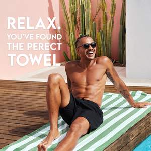 Toalla de playa de microfibra a rayas de secado rápido sin arena con logotipo de tamaño personalizado ecológico para adultos - Product Image 2