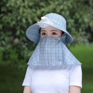 Gran oferta sombrero para el sol utilizado para el trabajo señorial sombrero <span class=keywords><strong>de</strong></span> pescador al aire libre protección UV jardín huerto sombrero para el sol para mujer gorra <span class=keywords><strong>de</strong></span> verano con ventilador - Product Image 3