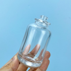 Luxury Round 30ml 50ml 100ml clear <b>Empty</b> Crimp Glass Perfume <b>Bottle</b> with Round Neck Colorful Resin Ball Lid - Product Image 6