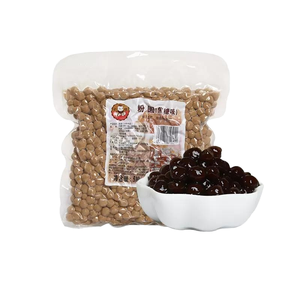 Perla ámbar en <span class=keywords><strong>polvo</strong></span>, perlas redondas <span class=keywords><strong>de</strong></span> <span class=keywords><strong>tapioca</strong></span> cocidas con azúcar negro para té <span class=keywords><strong>de</strong></span> leche <span class=keywords><strong>de</strong></span> perlas envasadas en bolsa - Product Image 1