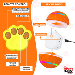 High Quality Eco-Friendly Luxury Intelligent Interactive USB Charging Sport Rotary Jump <b>Ball</b> Modern Pet <b>Dog</b> Toy Made of Silicone - Product Image 4