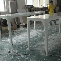 Ensemble de table à manger moderne personnalisé de haute qualité en matériau Corian imperméable pour la salle à manger