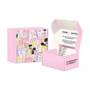 großhandel CMYK schuhverpackung wellpappen-versandkartons benutzerdefinierte OEM gefaltete verpackung versandbox faltend bedruckte versandbox rosa