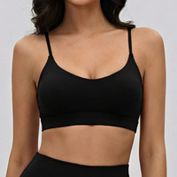 Soutien-gorge de sport respirant à bretelles croisées au dos, séchage rapide, en Spandex/Nylon, col en V profond, rembourrage amovible, maintien moyen, idéal pour le yoga et la gym