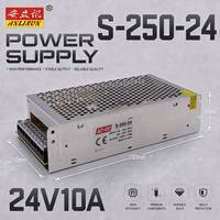 Großhandel Schaltnetzteil 24V10A S-250-24 Aluminiumgehäuse Hohe Effizienz für CCTV-Sicherheitsüberwachung & LED-Streifen