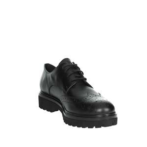 Chaussures habillées en cuir noir pour femmes Cinzia Soft, style Oxford, semelle plateforme - Product Image 4