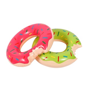 Bouée gonflable en PVC en forme de donut de dessin animé, écologique, pour enfants et adultes, pour jeux aquatiques estivaux - Product Image 3