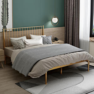 Stile nordico semplice in ferro dorato <span class=keywords><strong>letto</strong></span> <span class=keywords><strong>matrimoniale</strong></span> <span class=keywords><strong>letto</strong></span> singolo telaio per camera da <span class=keywords><strong>letto</strong></span> principale soggiorno in stile in camera da <span class=keywords><strong>letto</strong></span> <span class=keywords><strong>a</strong></span> castello <span class=keywords><strong>rete</strong></span> rossa - Product Image 1