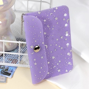 A7 chất kết dính Túi rõ ràng đồng xu Ví 6 lỗ laser chất kết dính Túi Snap đóng cửa rõ ràng Wallet chủ thẻ Keychain Pouch tổ chức - Product Image 6