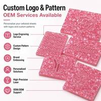 Pink Celluloid Sheet with Crinkled Texture Glossy Surface Vintage Style Raw Material for Guitar Picks and Decorative Inlays