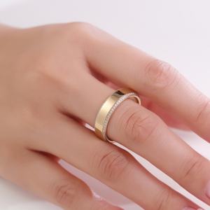 Bague en or jaune 12g 18K 14K 10K Or massif véritable Diamant cultivé en laboratoire Bijoux personnalisés Bague de mariage faite à la main Ensemble de bagues pour couple Port quotidien - Product Image 3