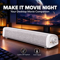 Speaker Bar USB BT Dengan Suara 2.0 Channel, Lampu RGB, Pengatur Volume, Dan Desain Aksesori Komputer Untuk Desktop Modern