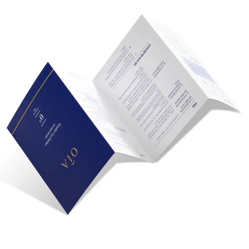 Custom A3 A4 Design Printing Service Fold Brochure Catalogus Productspecificatie Cosmetisch Product Gecoat Papier Flyer