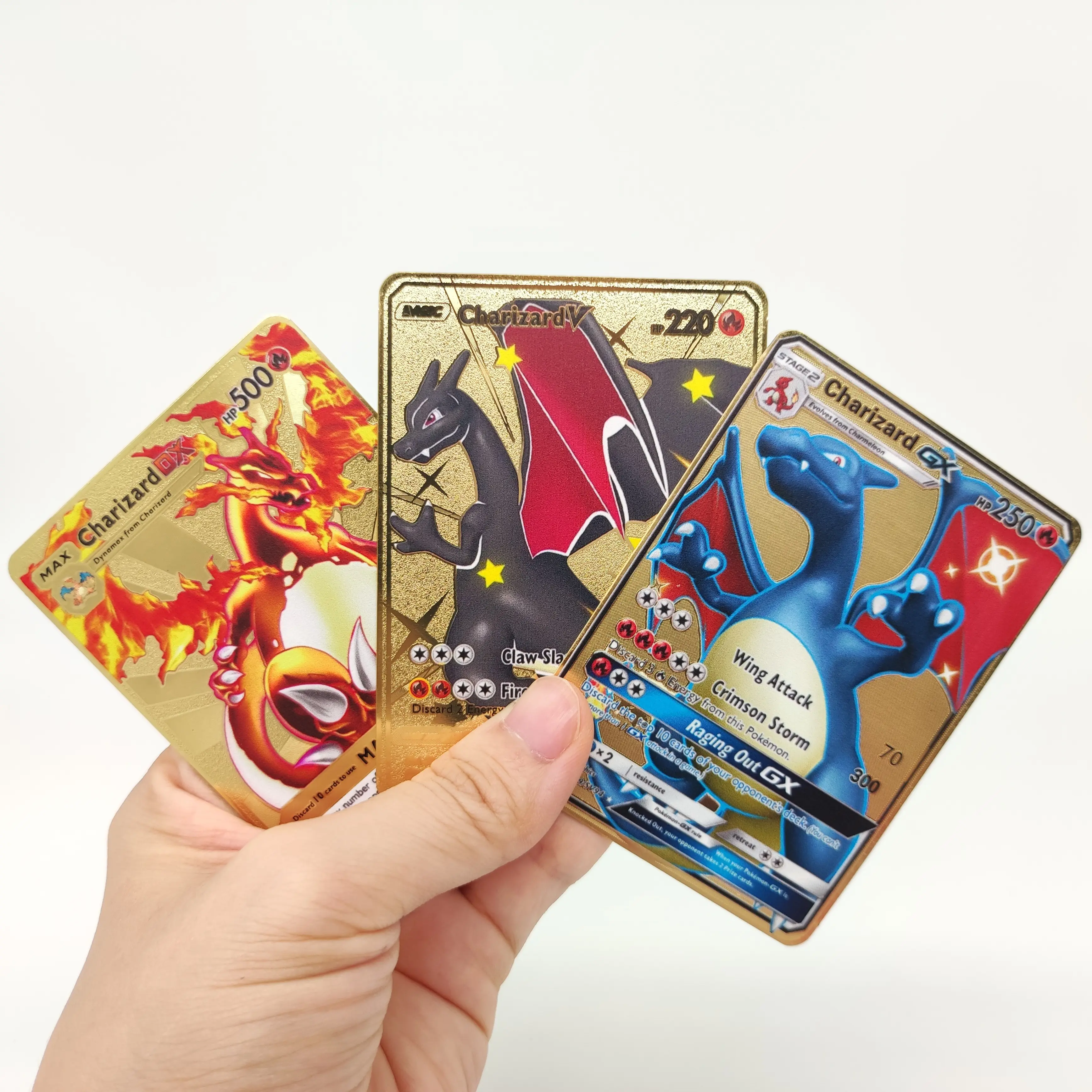 100 디자인 Carta 금 de pok mon 금속 카드 carte pokemoned 무역 TCG 무역 카드 게임 pokemoned 카드