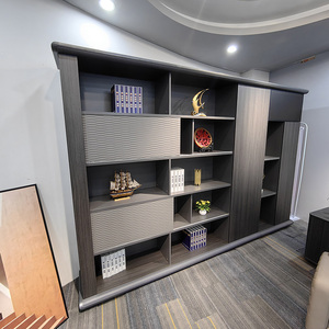 أثاث غرفة معيشة رخيص الثمن من Foshan خزانة خشبية فاخرة تحتوي على حامل كتب من خشب متوسط الكثافة رفوف كتب خشبية حديثة - Product Image 2