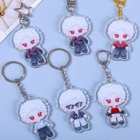 Porte-clés Anime Unique en Plastique Acrylique, Style Dessin Animé, Imprimé Numérique UV, Étanche, avec Hologramme Étoilé et Impression Holographique