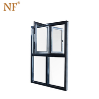 Fenêtre à battant moderne en profilé aluminium à ossature bois