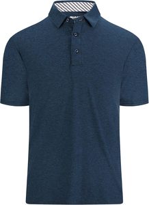 Chemise de golf à manches longues et à séchage rapide pour hommes, tissu tricoté solide anti-rides - Product Image 3