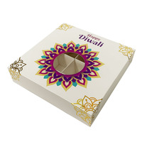 Boîte cadeau personnalisée pour Diwali, boîte d'emballage en carton pour desserts avec fenêtre pour les pâtisseries