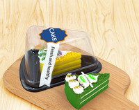 Récipient à sandwich en plastique noir Mini boîte à gâteau boulangerie gâteau tranche conteneurs triangle mousse boîte