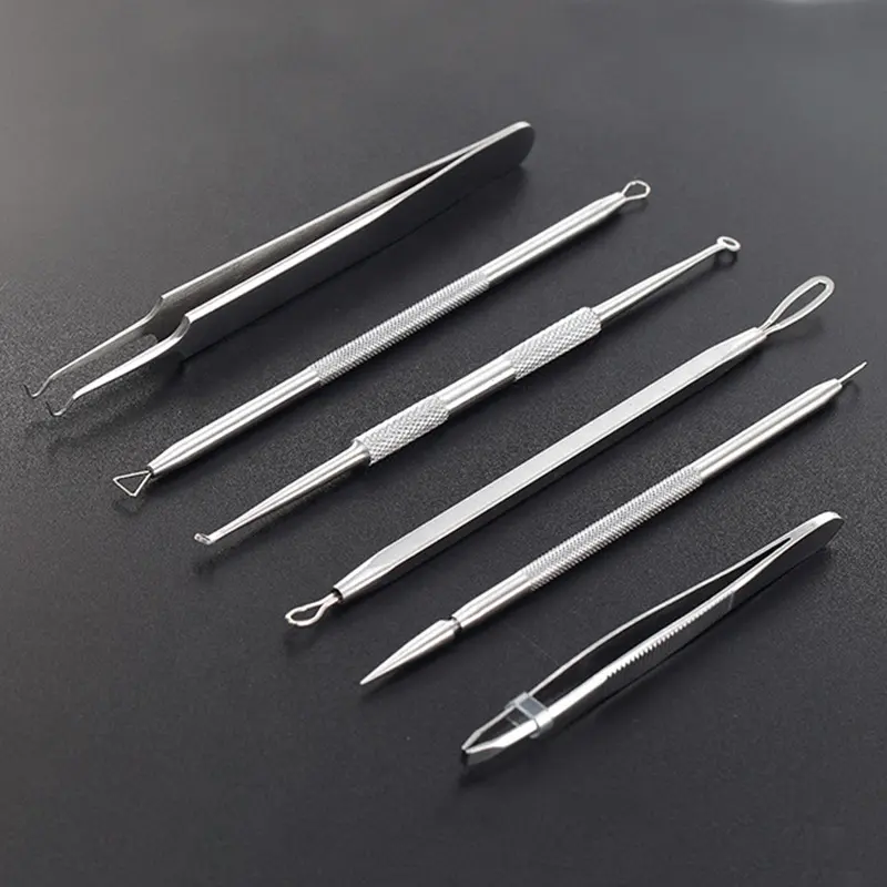 6 Pcs/set Kit Profissional Pimple Estourando-Blackhead Agulha Remoção Set Acne Blackhead Extractor Tool Kit