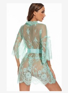Style européen-américain femmes Sexy dentelle chemise de nuit peignoir XL lâche amour 3D Perspective motif sous-vêtements contrôle ferme 3XL - Product Image 3