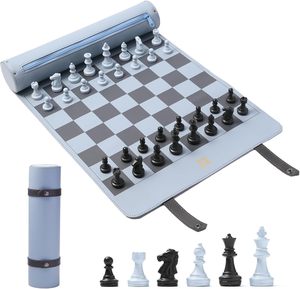 Set di <span class=keywords><strong>Scacchi</strong></span> Moderno in Pelle PU Arrotolabile, Scacchiera Pieghevole Portatile da Torneo e Viaggio <span class=keywords><strong>per</strong></span> Adulti, Bambini e <span class=keywords><strong>Principianti</strong></span> - Product Image 1