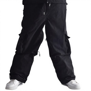 Pantalon de neige cargo noir 100% Premium pour l'hiver, chauffant, imperméable, coupe-vent, respirant, avec isolation polaire et taille ajustable par fermeture éclair - Product Image 1