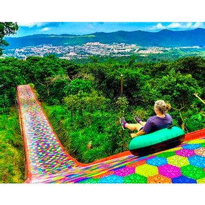 Arco Iris plástico comercial al aire libre niños y adultos certificado CE 1 Juego Tobogan plástico niños tobogán de plástico tamaño personalizado - Product Image 4