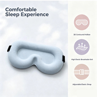 Masque de sommeil 3D profilé anti-lumière avec sangle élastique réglable pour les voyages, la maison et la sieste - Sans pression sur l'œil