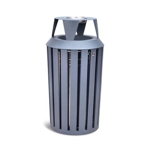 Thùng Rác 50l Đường Phố Thùng Rác Tro Thùng Rác Bột Tráng Thương Mại Bên Ngoài Lớn Kim Loại Ngoài Trời Lưu Trữ Xô Sắt Không Có Nắp - Product Image 1