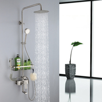 Ensemble de douche de bonne qualité robinets de bain et de douche en acier inoxydable SUS 304 pour salle de bain ensemble de douche avec étagère