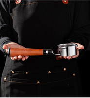 Porte-filtre à expresso sans fond de 54 mm, 3 oreilles, poignée en bois personnalisée pour machine à café Breville 820 840 870 875 878 879 880 450