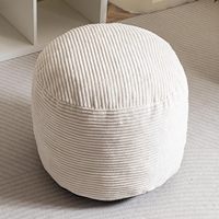 Pouf en mousse déchiquetée Pouf rond rembourré Tabouret en velours côtelé