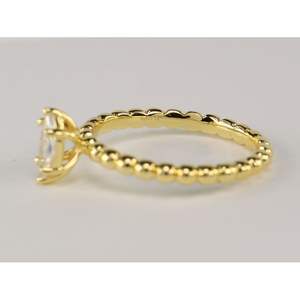 2024 Private Label Fine Design Bijoux Bague Plaqué Or Bague Moissanite blanche pour Fiançailles - Product Image 4