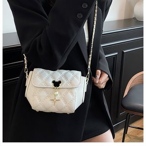Mini sac à chaîne matelassé avec diamants de luxe en stock sac à bandoulière tendance pour femmes à la mode Ins pour femmes - Product Image 6