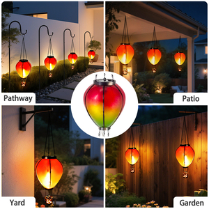 Su misura all'aperto acrilico tremolante fiamma luce del giardino decorazione appesa lanterna palloncino caldo solare - Product Image 5