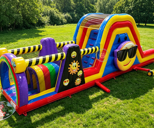 Parcours d'obstacles de paintball, <span class=keywords><strong>jeu</strong></span> gonflable amusant avec toboggan et structure de saut combinés - Product Image 5