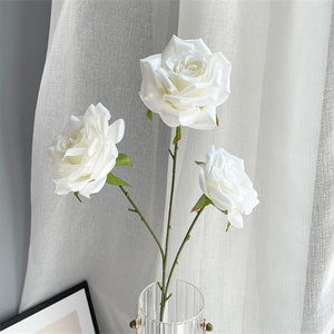 Arreglo Floral para Boda, Simulación de Rosas de Seda de 3 Cabezas, Flores Artificiales al por Mayor para el Día de San Valentín, Decoración del Hogar para Bodas - Product Image 5