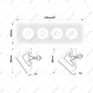 BRTLED 12v Led lampada da lavoro per auto camion Suv Led trattore lavoro luce di guida piazza Flood Beam Bar Atv 4x4 24v <span class=keywords><strong>24w</strong></span> fuoristrada - Product Image 4