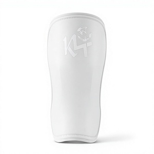 Espinilleras Blancas K4 con Logotipo Grabado, Ligeras, Protección para Adultos, Kickboxing, Todas las Temporadas, Tela de Algodón, Carcasa de PP Resistente, Lavables - Product Image 1