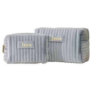 Pochette à maquillage personnalisée avec nom, pochette de rangement pour cosmétiques, trousse de toilette en velours de voyage, cadeaux pour demoiselles d'honneur, cadeau pour la fête des mères - Product Image 5